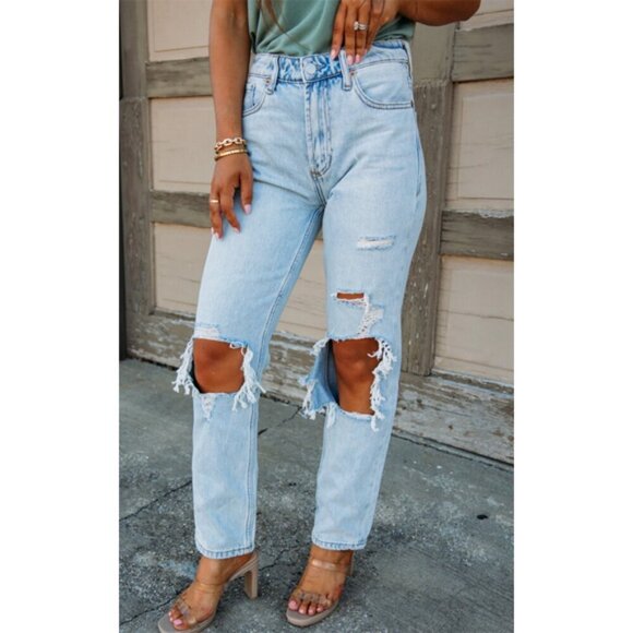 Dear John JODI HIGH RISE CROPPED STRAIGHT JEANS SAN JOSE sz 27 NWT Distressed - Picture 4 of 5